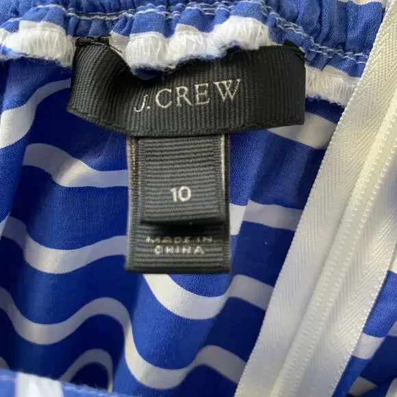 J. Crew One Shoulder Striped Top with Bow Size 10 - Picture 8 of 9